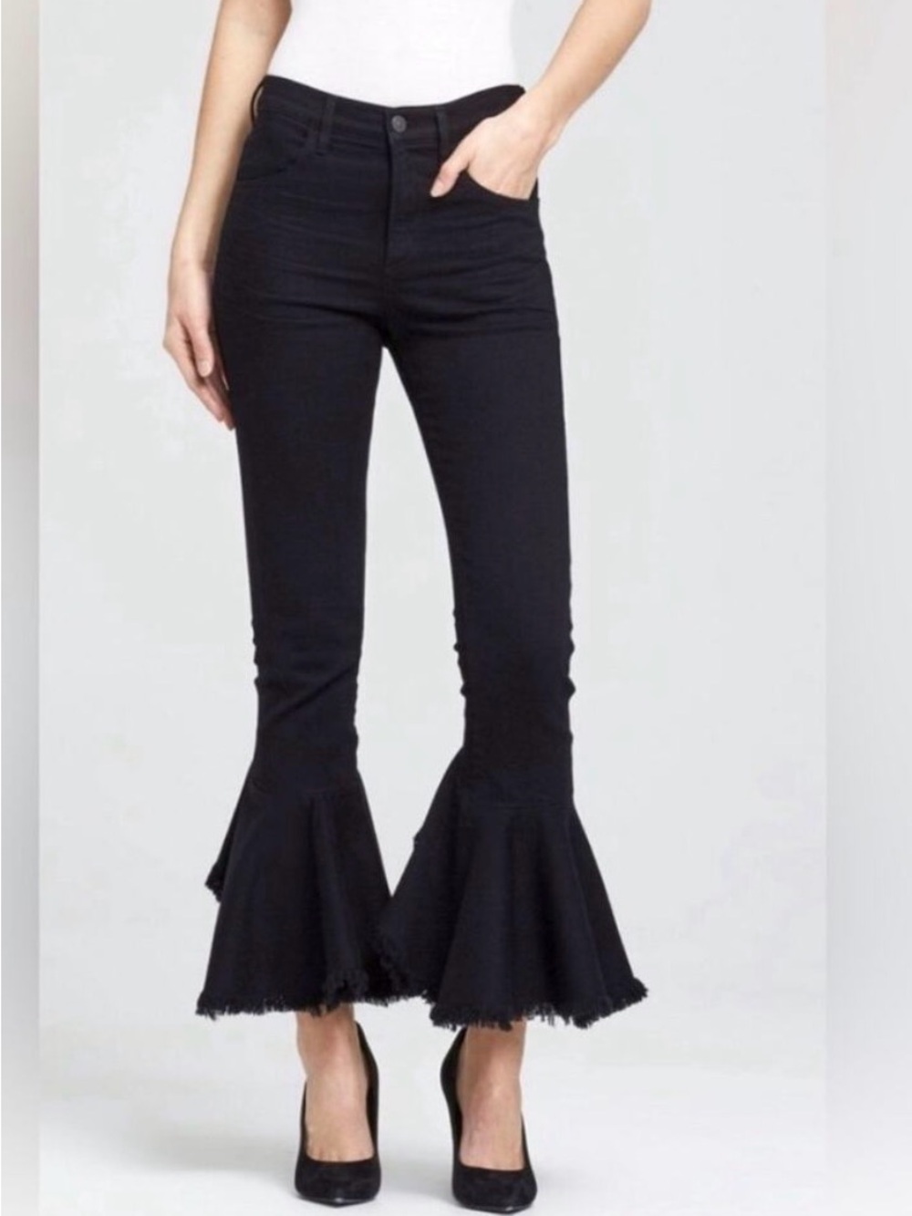 Citizens of Humanity Drew Black FlounceHem denim jeans, 26